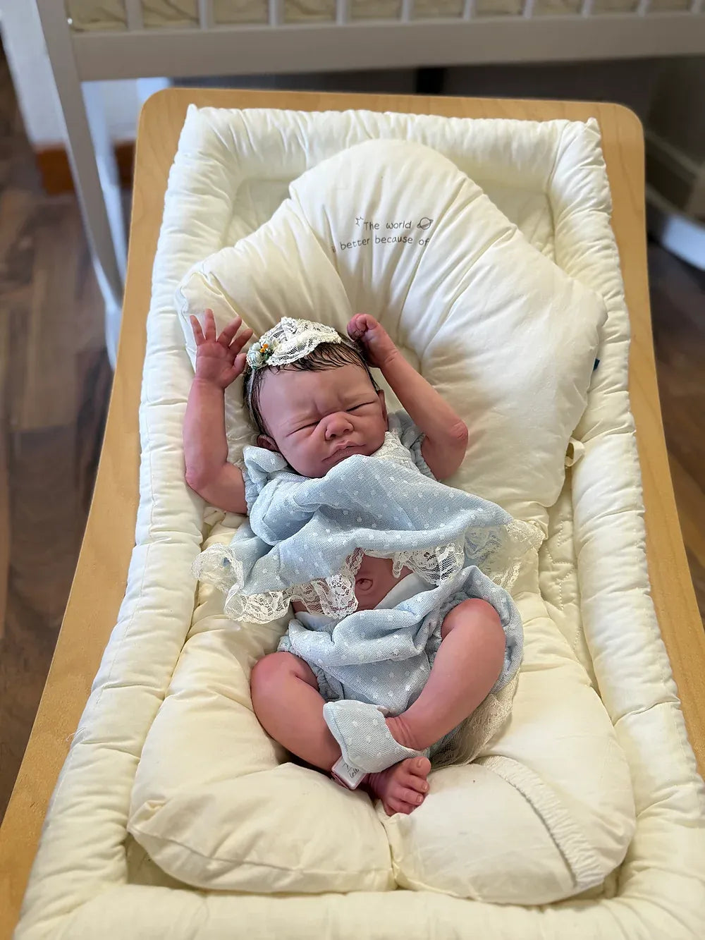 Frankie Bae Asleep Reborn Baby Girl Doll 18.2" | Hand Painted Newborn Reborn Doll | Rooted Mohair | Silicone Vinyl Collectible Baby | COA