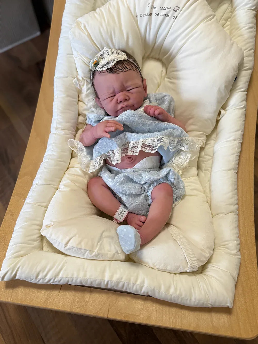 Frankie Bae Asleep Reborn Baby Girl Doll 18.2" | Hand Painted Newborn Reborn Doll | Rooted Mohair | Silicone Vinyl Collectible Baby | COA