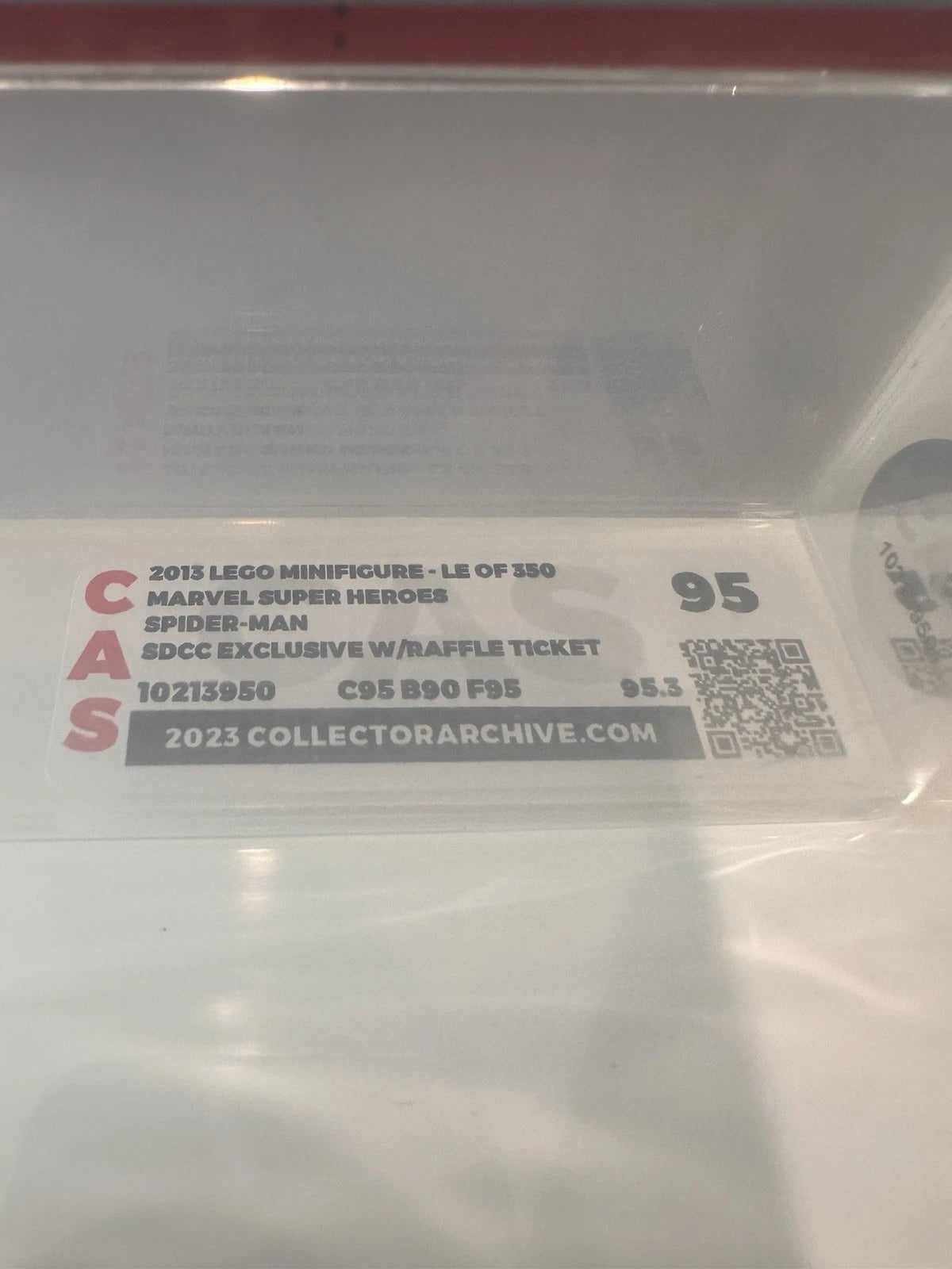 LEGO 2013 SDCC Exclusive Spider-Man Winning Ticket Graded 95.3 Rare Collectible Figure