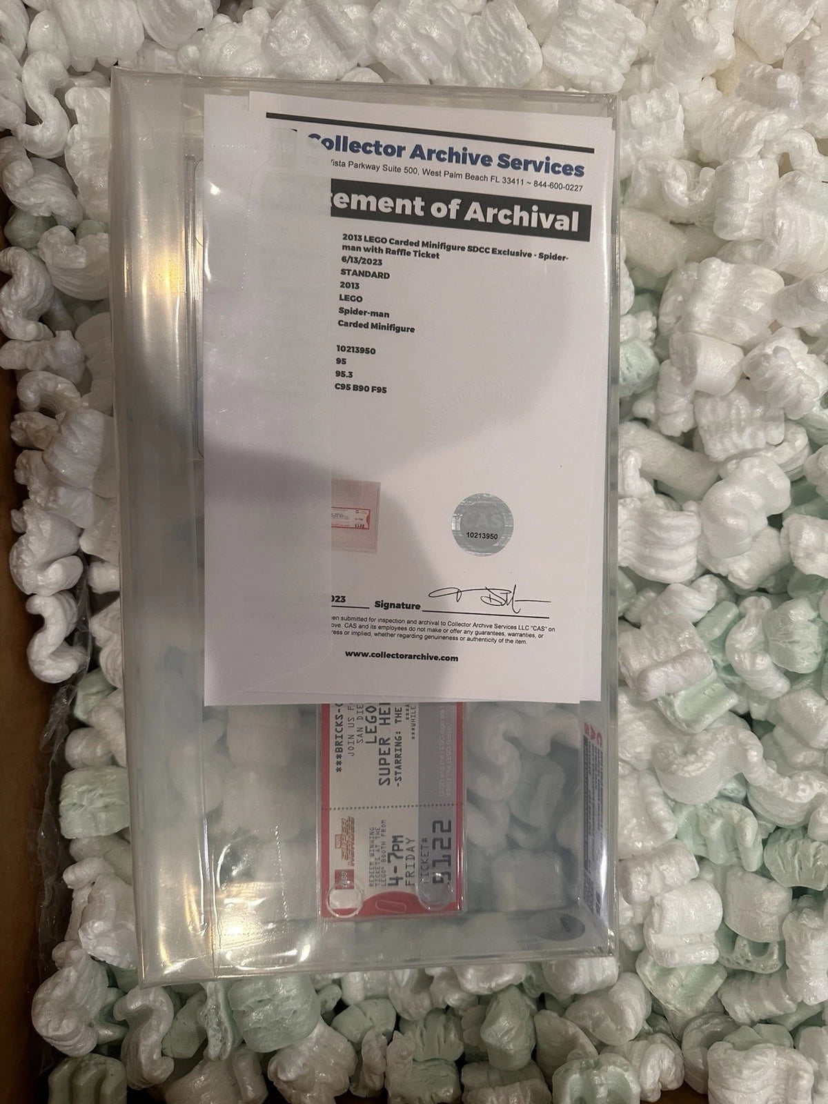 LEGO 2013 SDCC Exclusive Spider-Man Winning Ticket Graded 95.3 Rare Collectible Figure