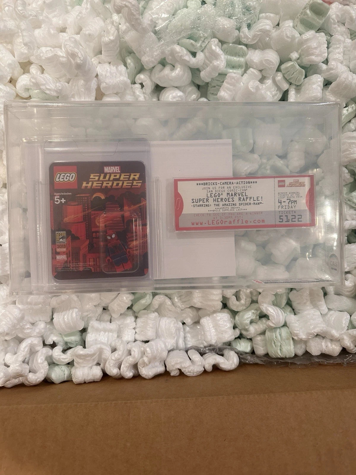 LEGO 2013 SDCC Exclusive Spider-Man Winning Ticket Graded 95.3 Rare Collectible Figure