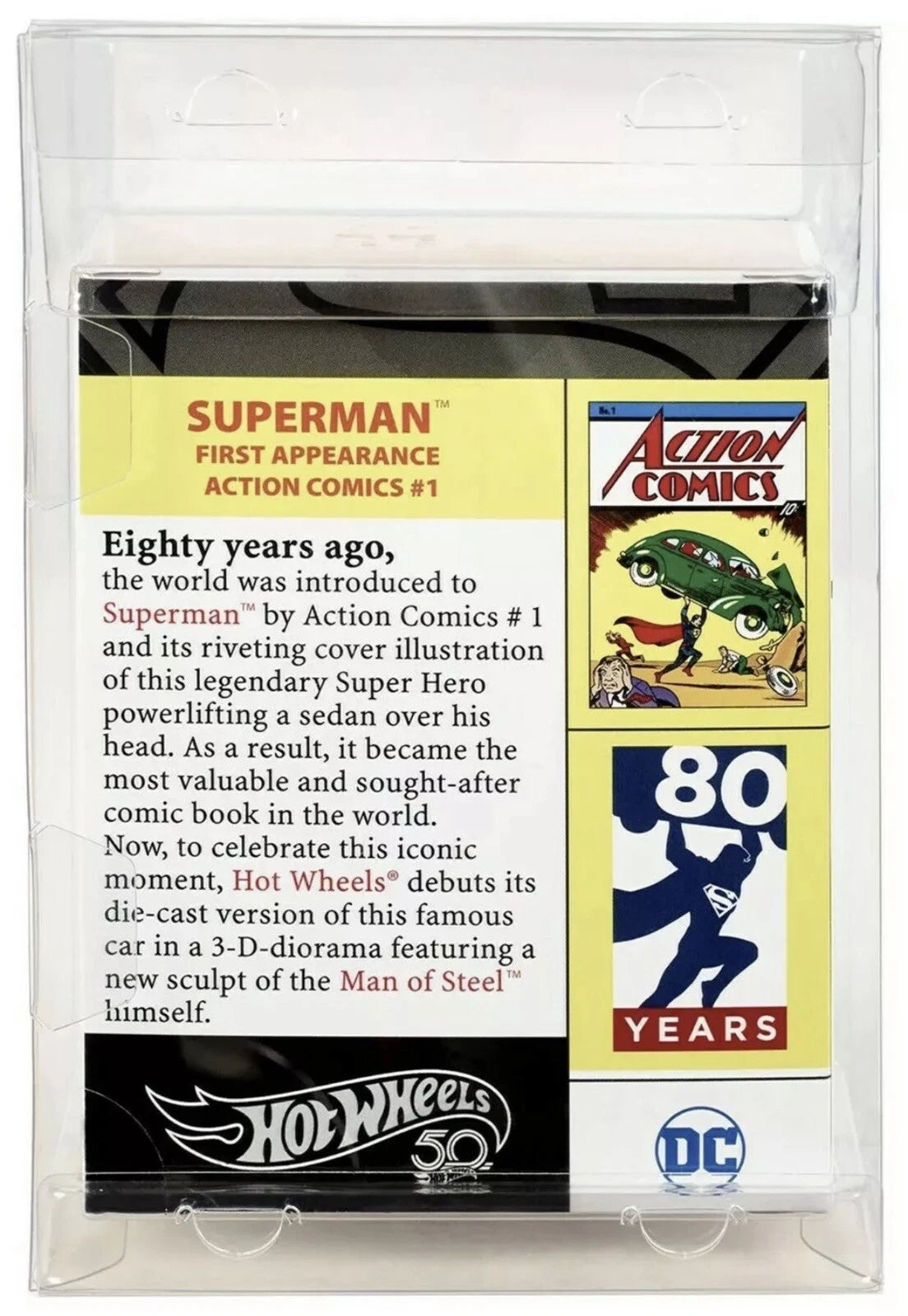 SDCC 2018 Hot Wheels Superman Action Comics #1 Exclusive Diecast Car NIB Rare DC Collectible Grail